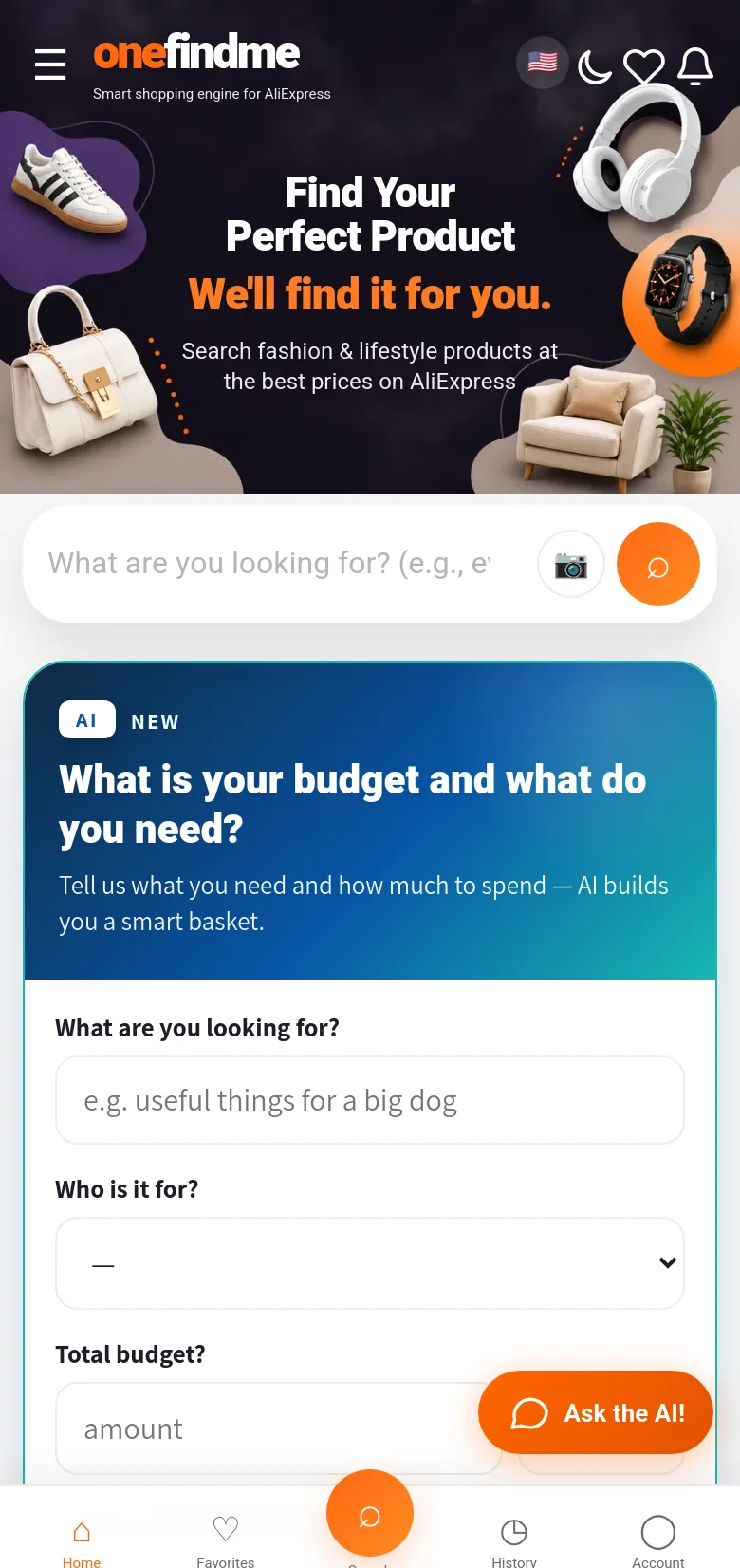 onefindme.com — a measured funnel