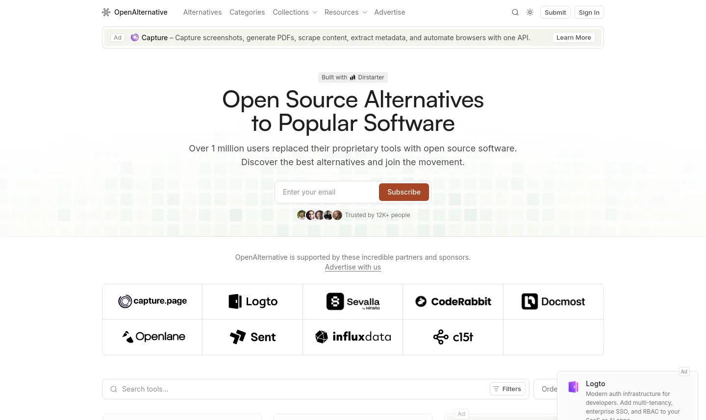 openalternative.co — The Trust Wall