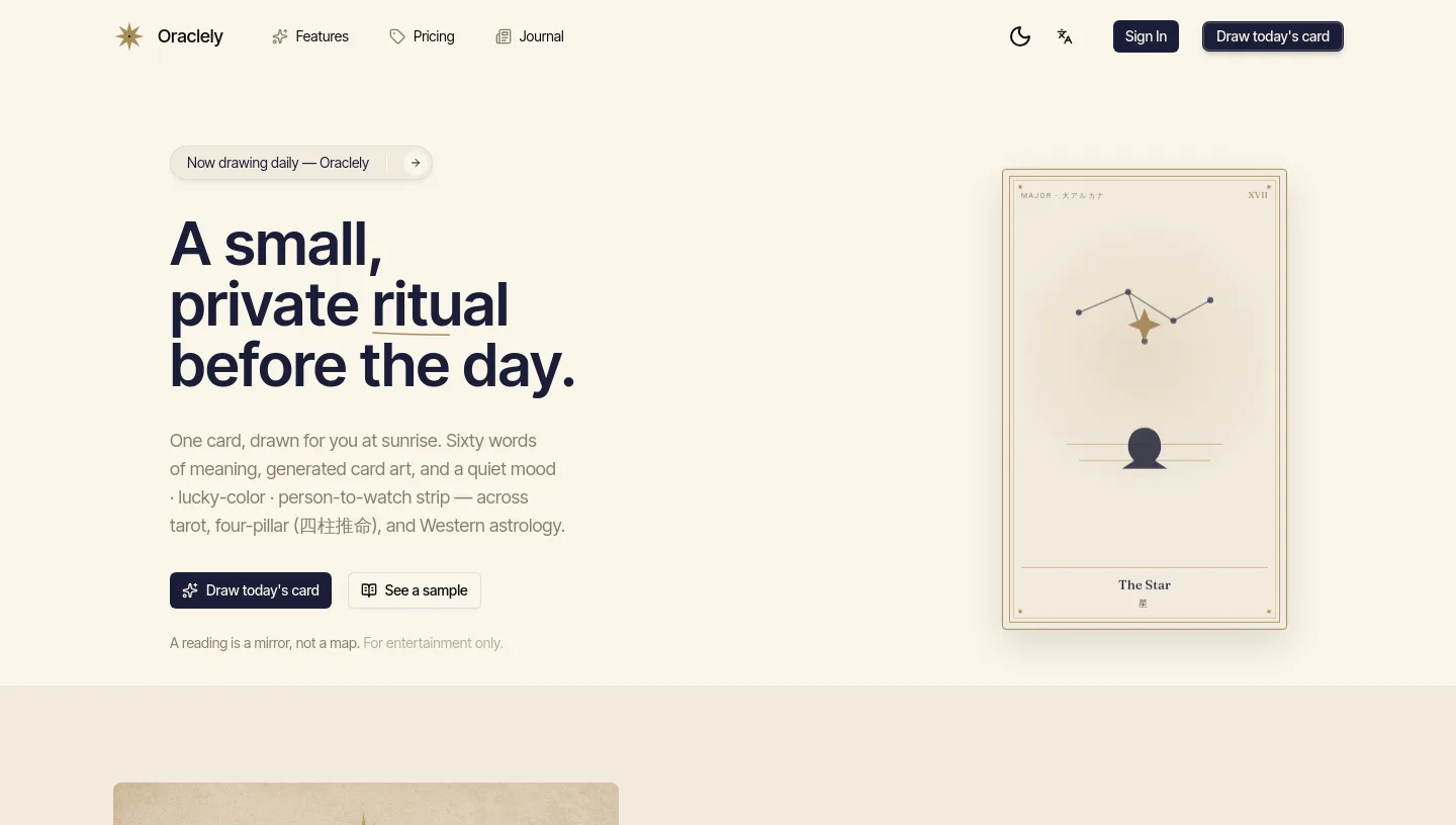 oraclely.com — a measured funnel