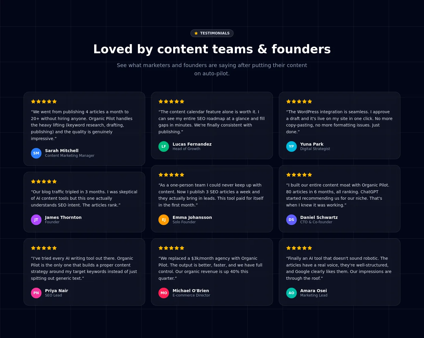 organicpilot.ai — Logo Wall