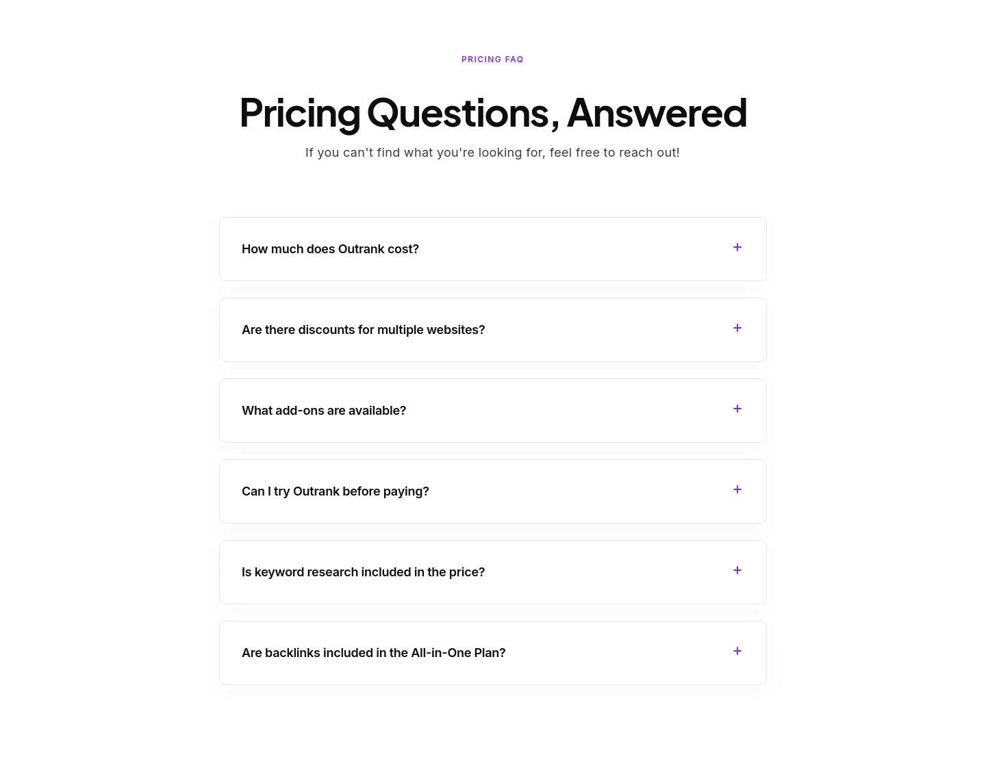outrank.so FAQ section