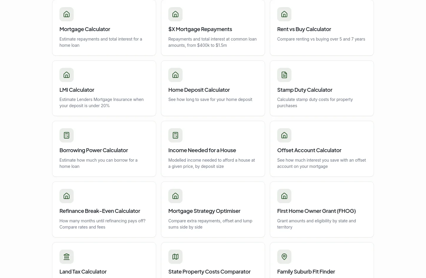 ozfinancehub.com.au — Features