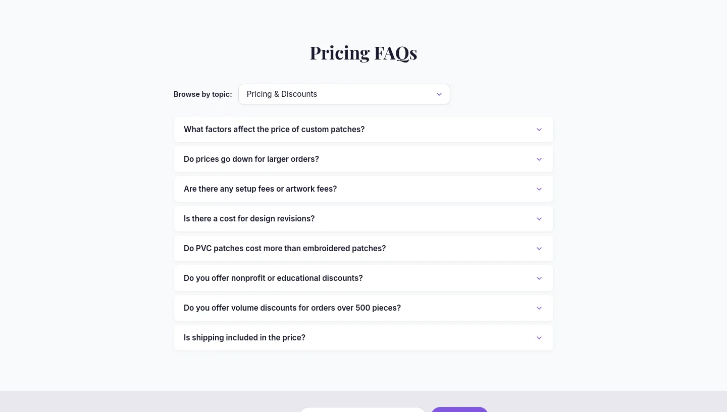 patchdesign.ai FAQ section
