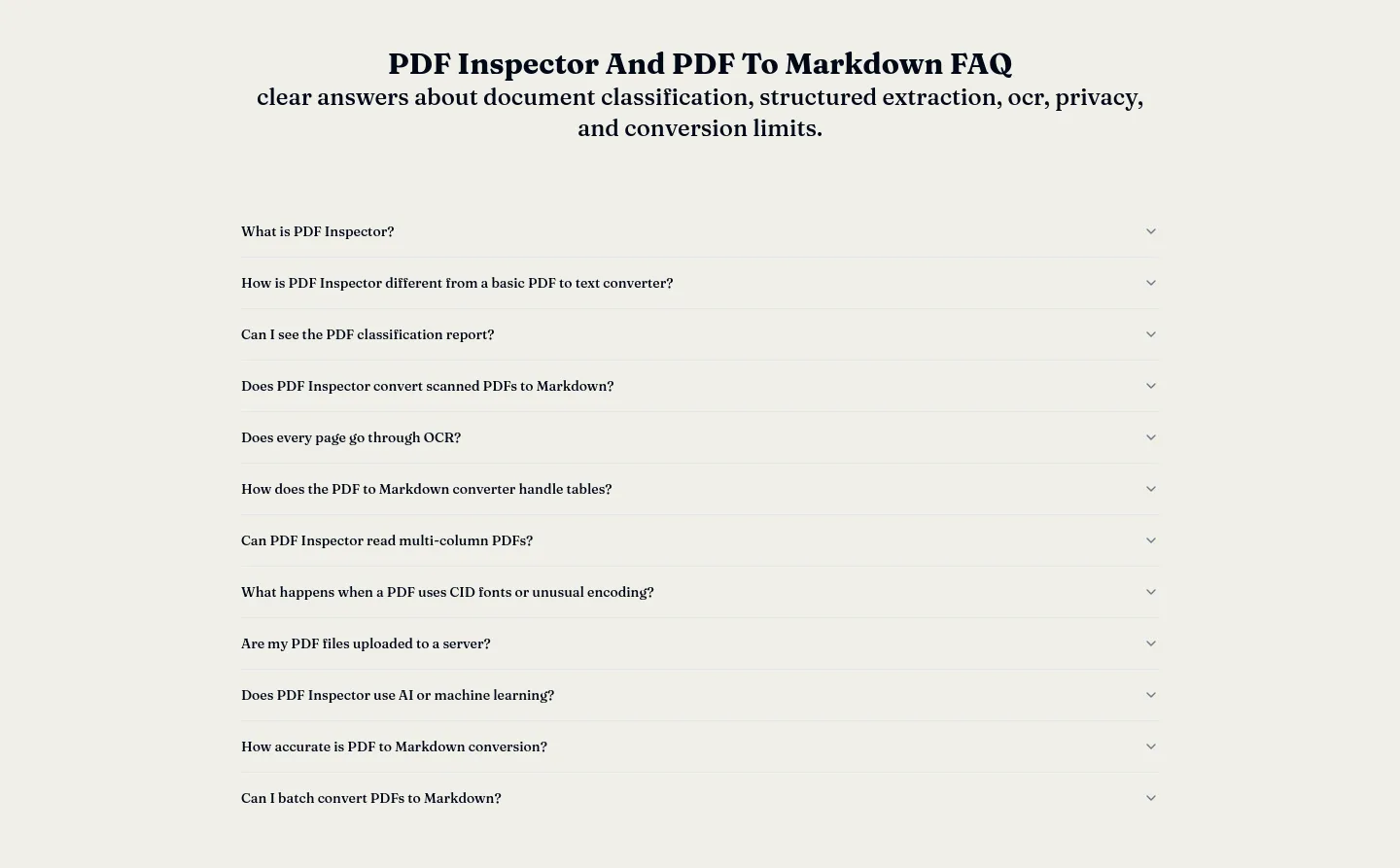 pdfinspector.online — FAQ