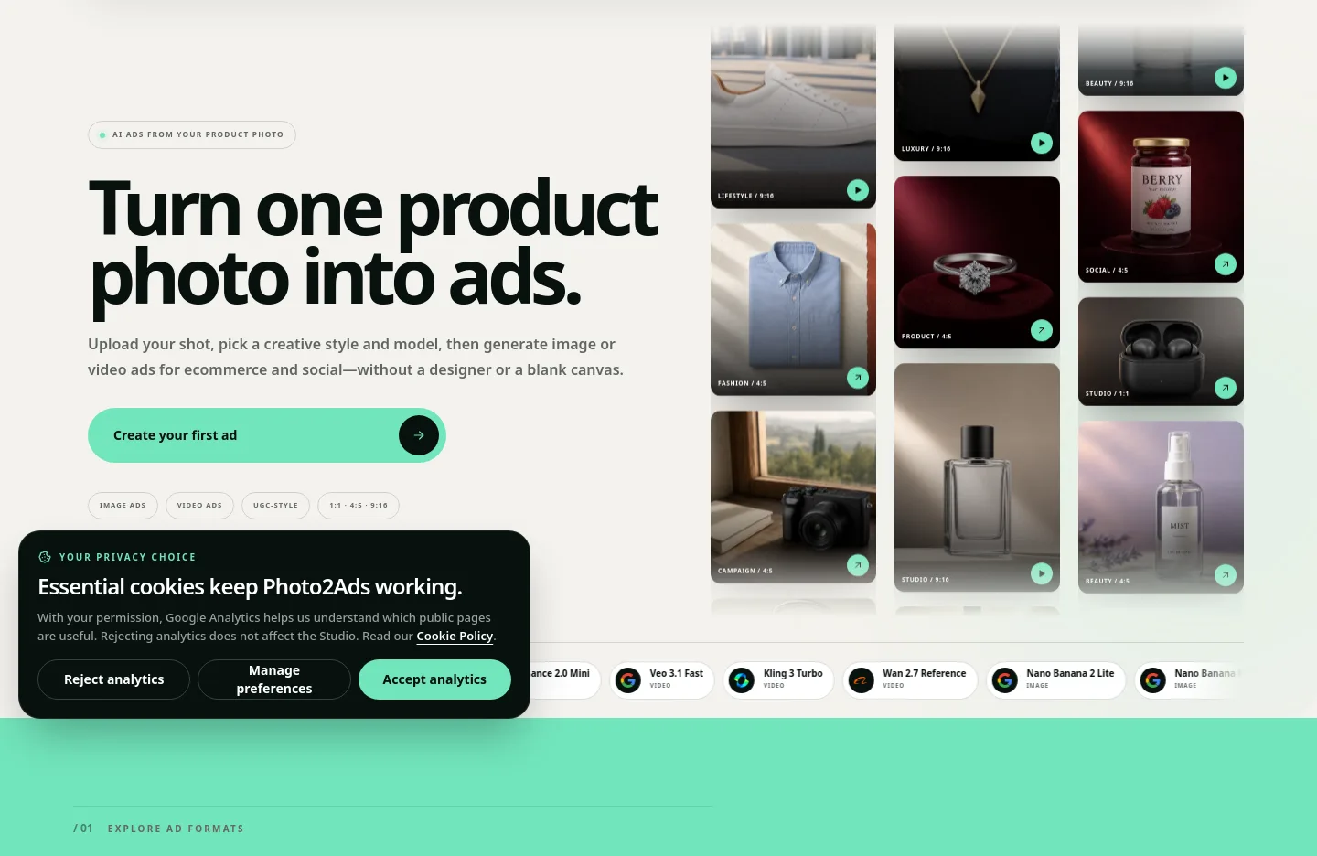 photo2ads.com — a real Hero section