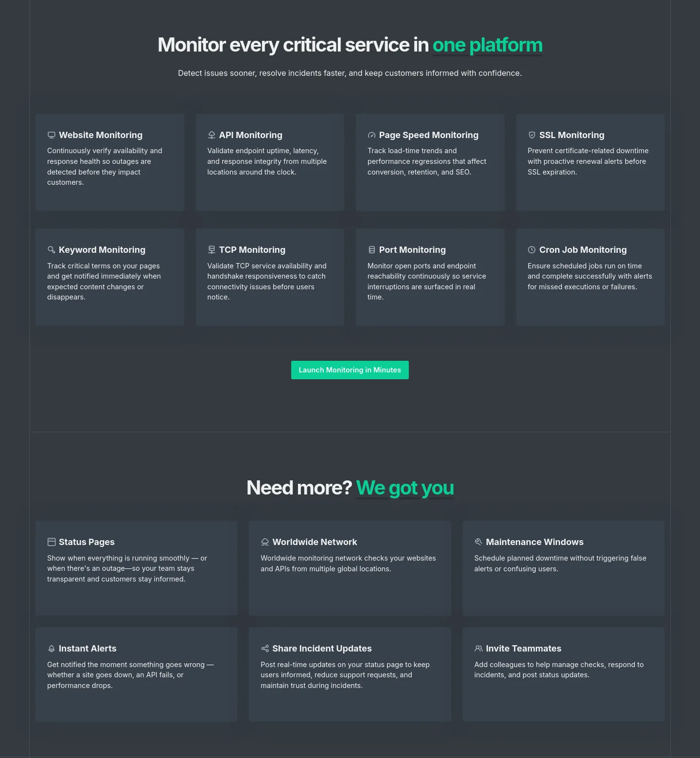 pingrelay.com Features section