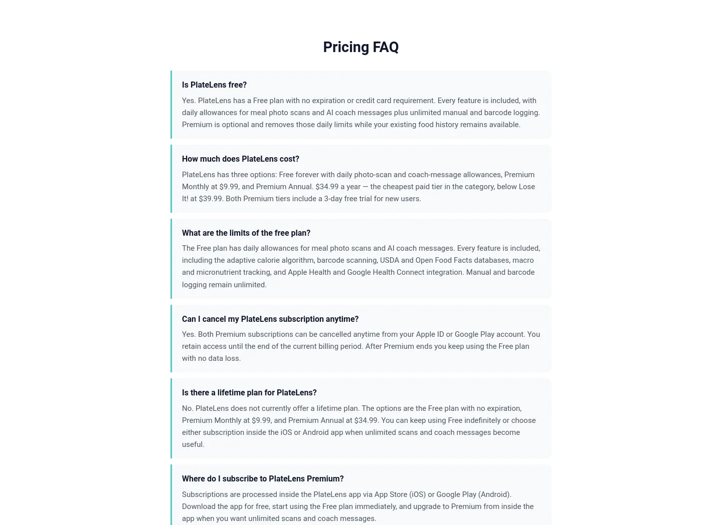 platelens.app FAQ section