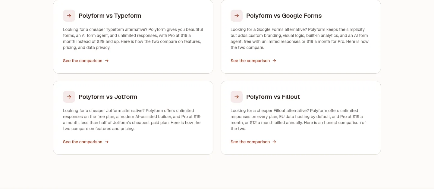 polyform.to Pricing section