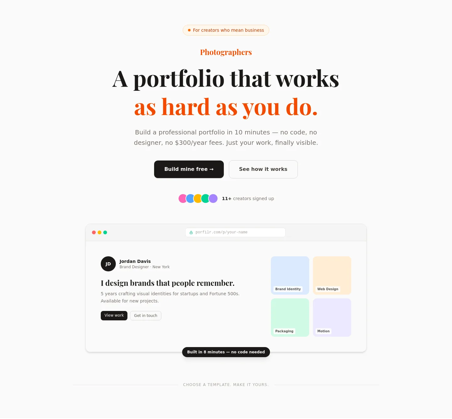 porfilr.com — Hero
