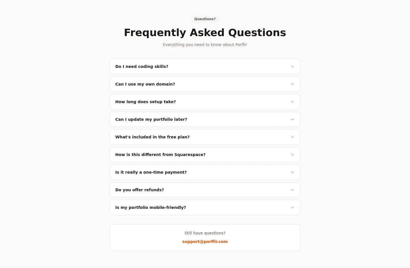 porfilr.com — FAQ