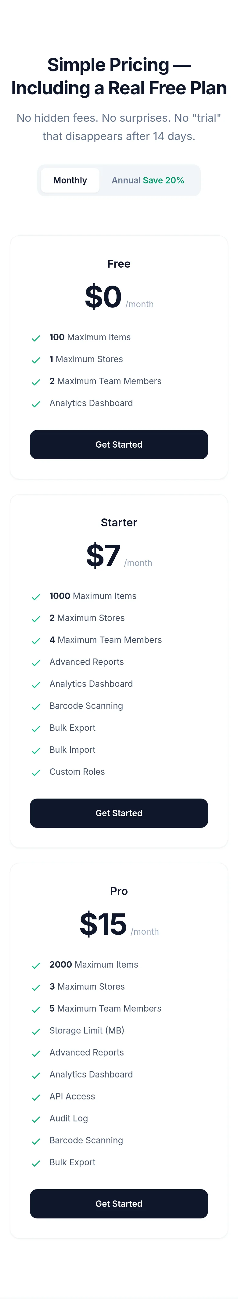 posforshops.com — Pricing