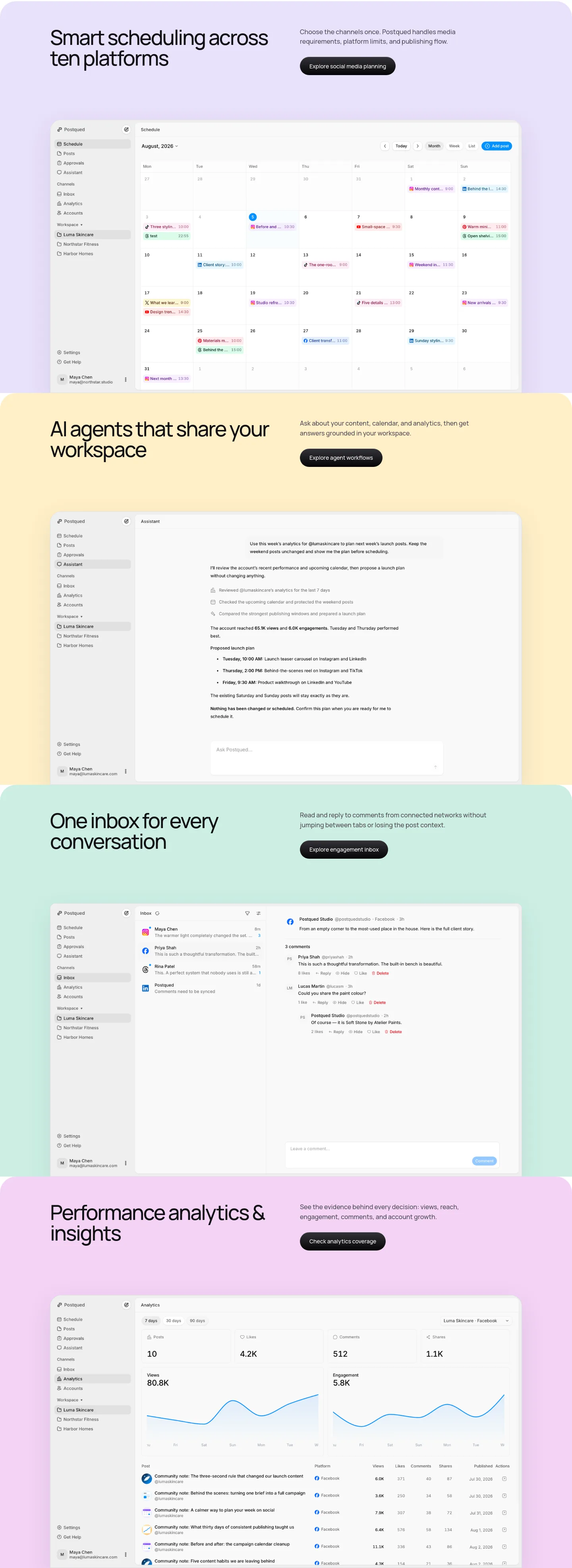 postqued.com Features section