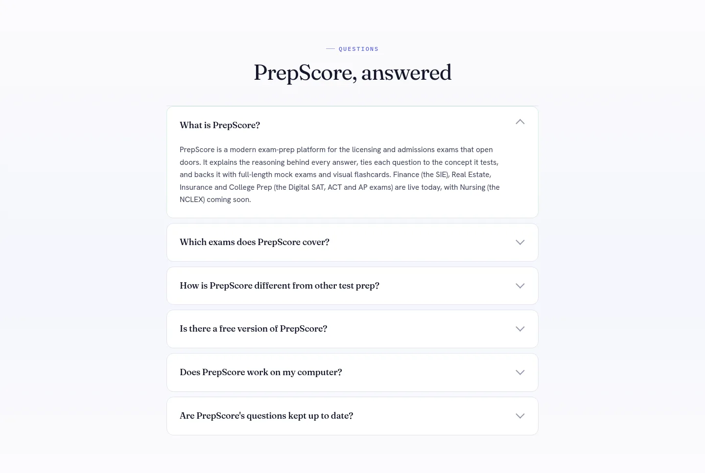 prepscore.ai — FAQ