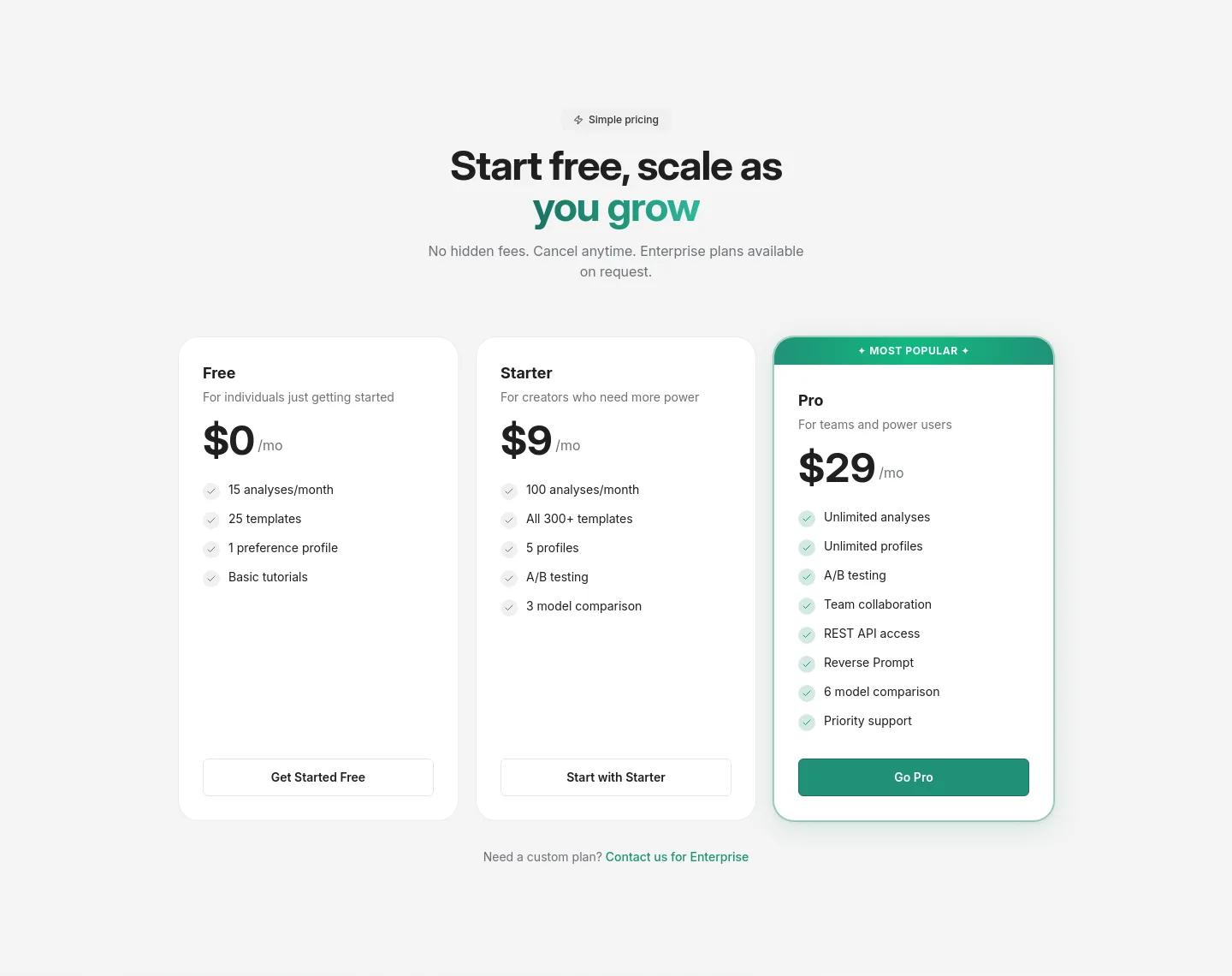 promptfix.online — Pricing