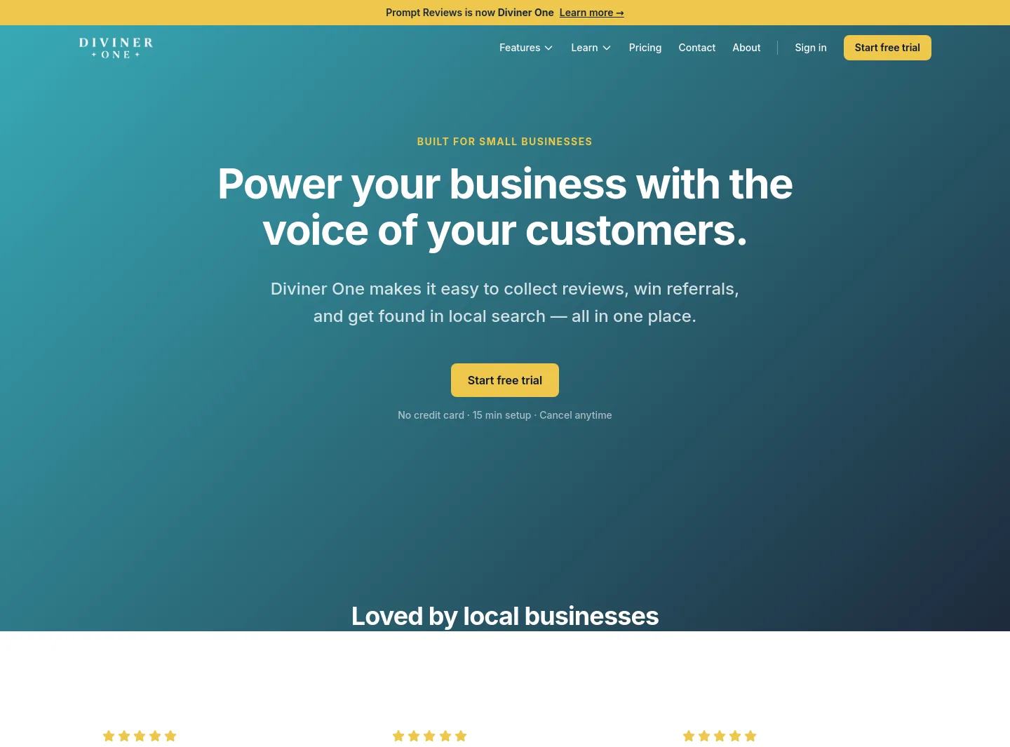promptreviews.app — a real Hero section