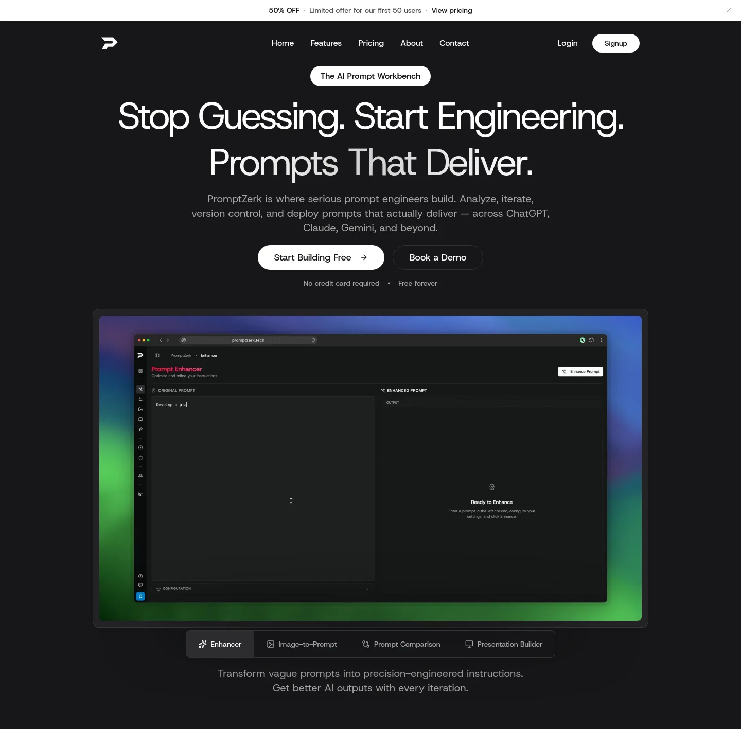 promptzerk.tech — Hero