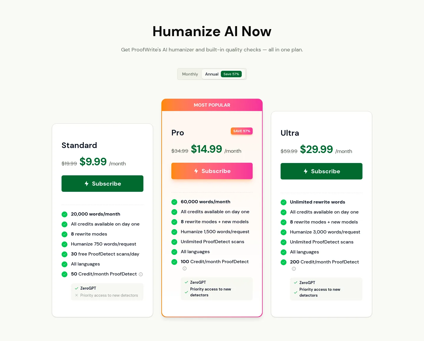proofwrite.ai — Pricing