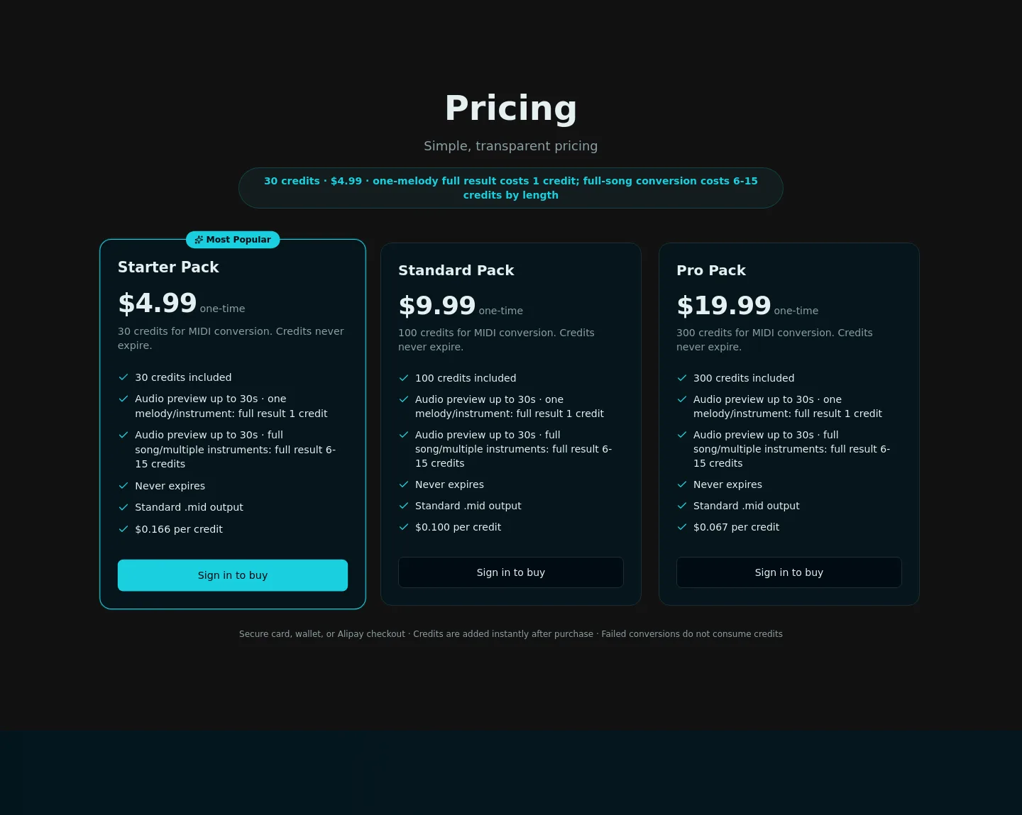 puremidi.com — Pricing