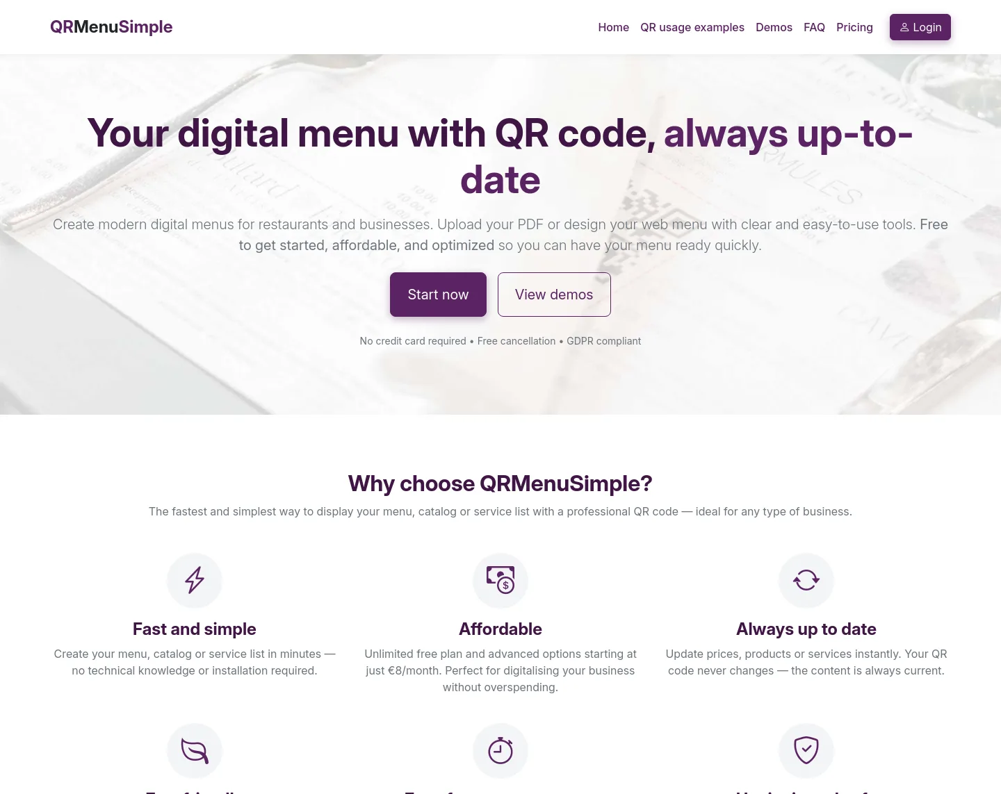 qrmenusimple.com