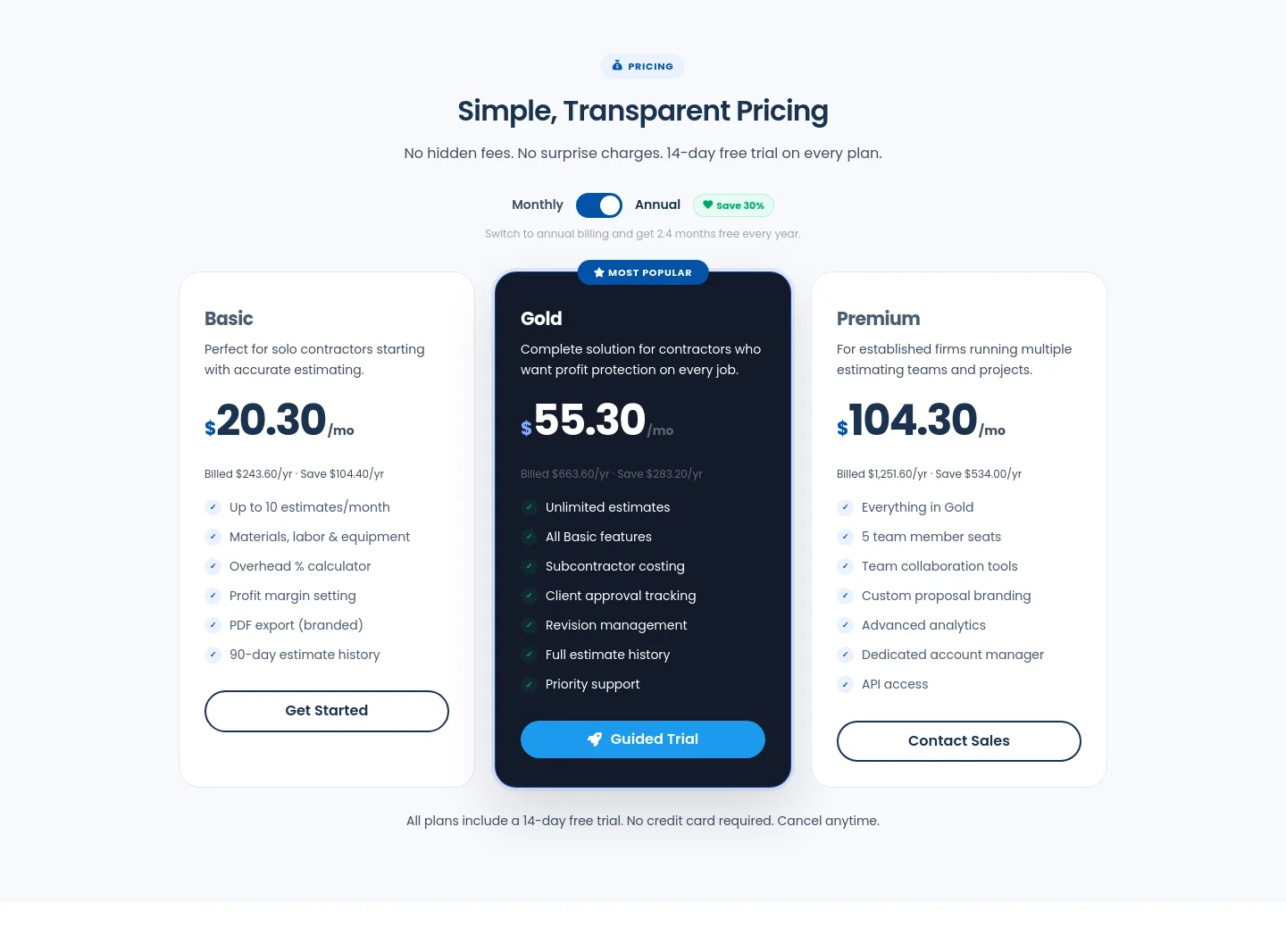 quickestimate.io — Pricing