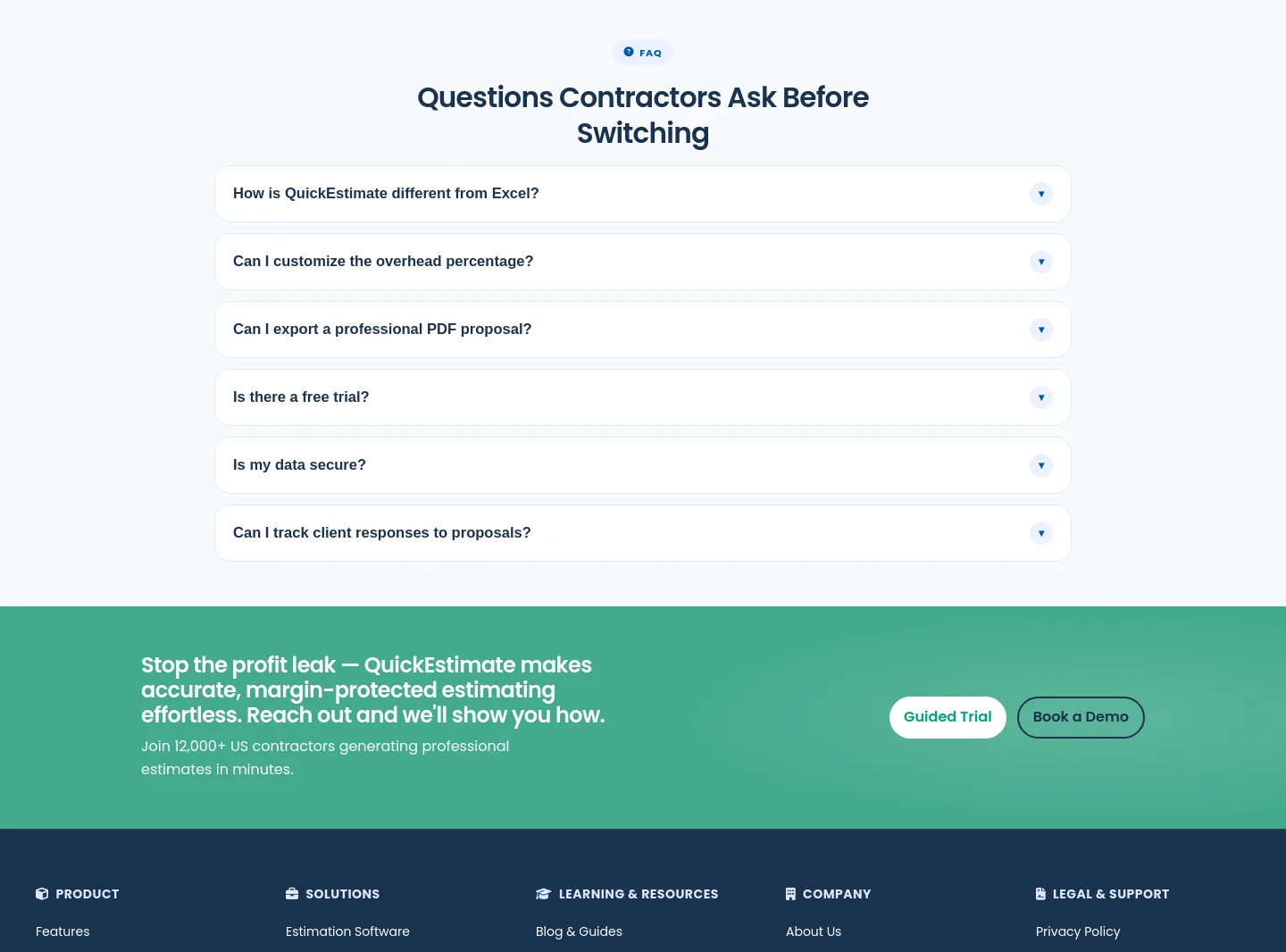 quickestimate.io — FAQ