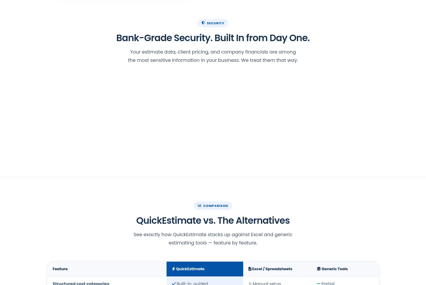 quickestimate.io Logo Wall section