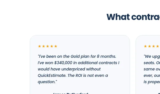 Rating element from quickestimate.io