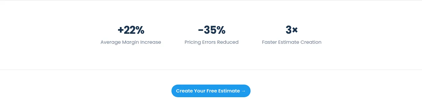 quickestimate.io Features section