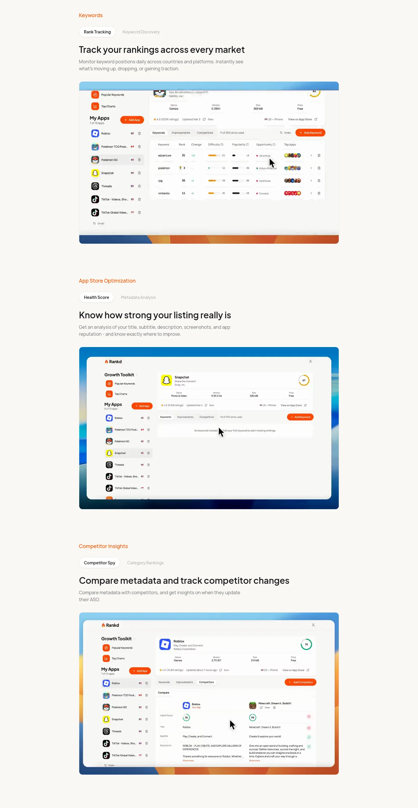 rankd.dev — Features