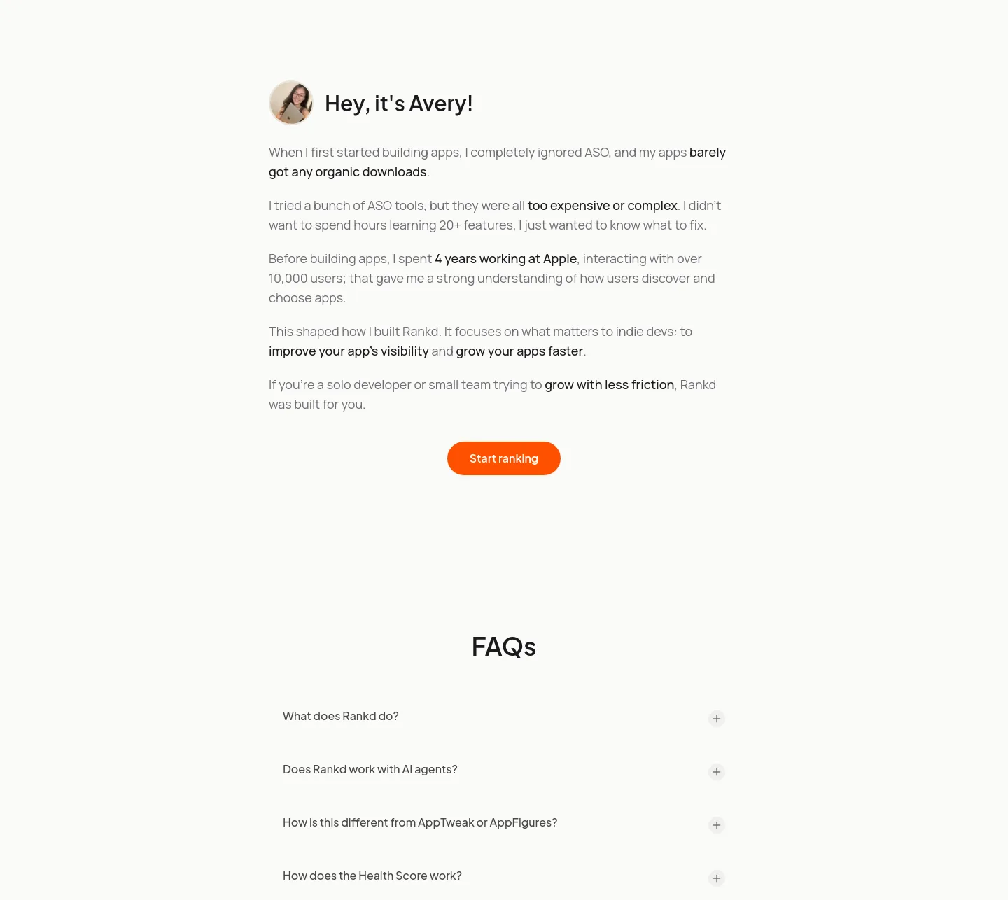 rankd.dev Stats section