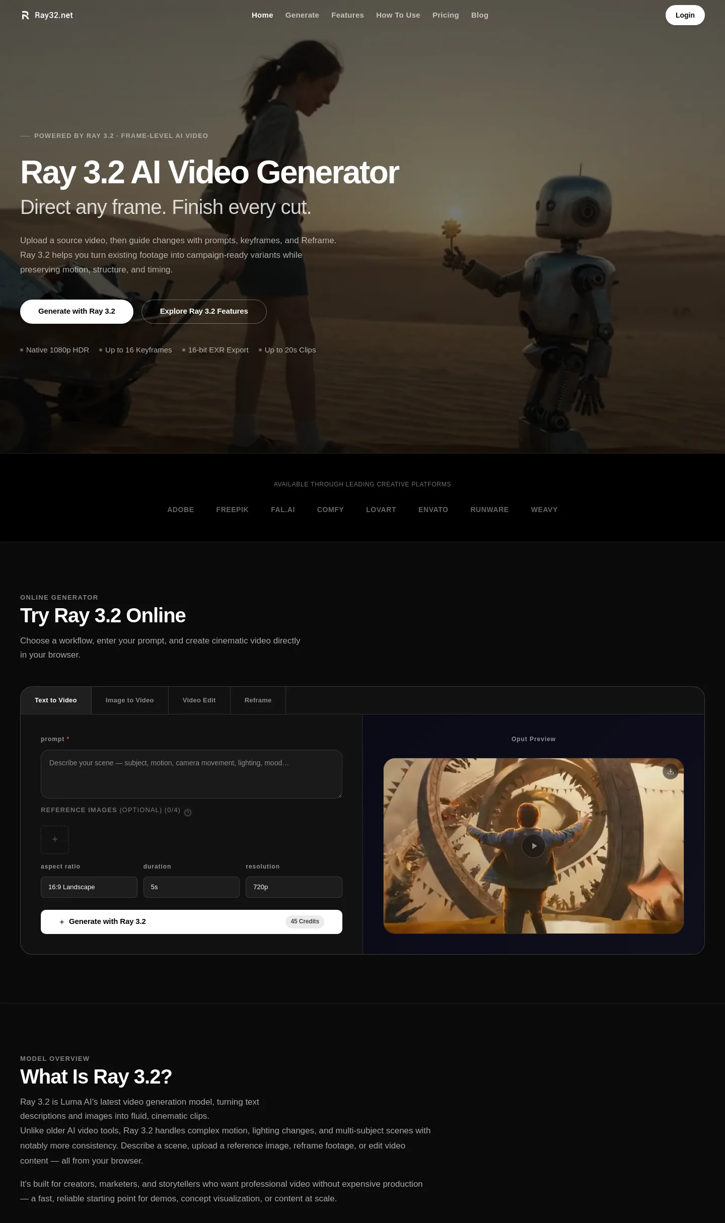 ray32.net — Hero + Comparison + FAQ