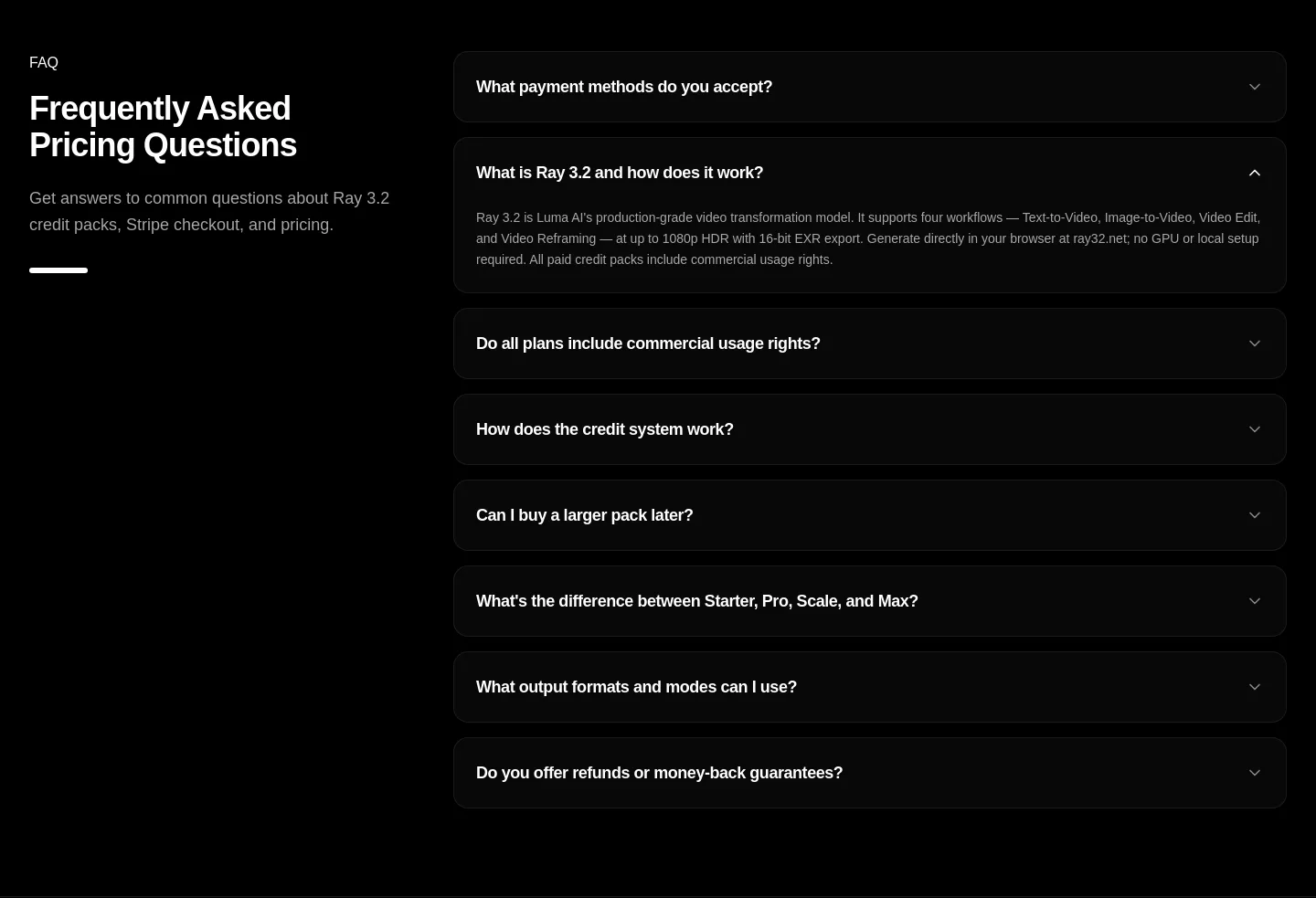 ray32.net FAQ section