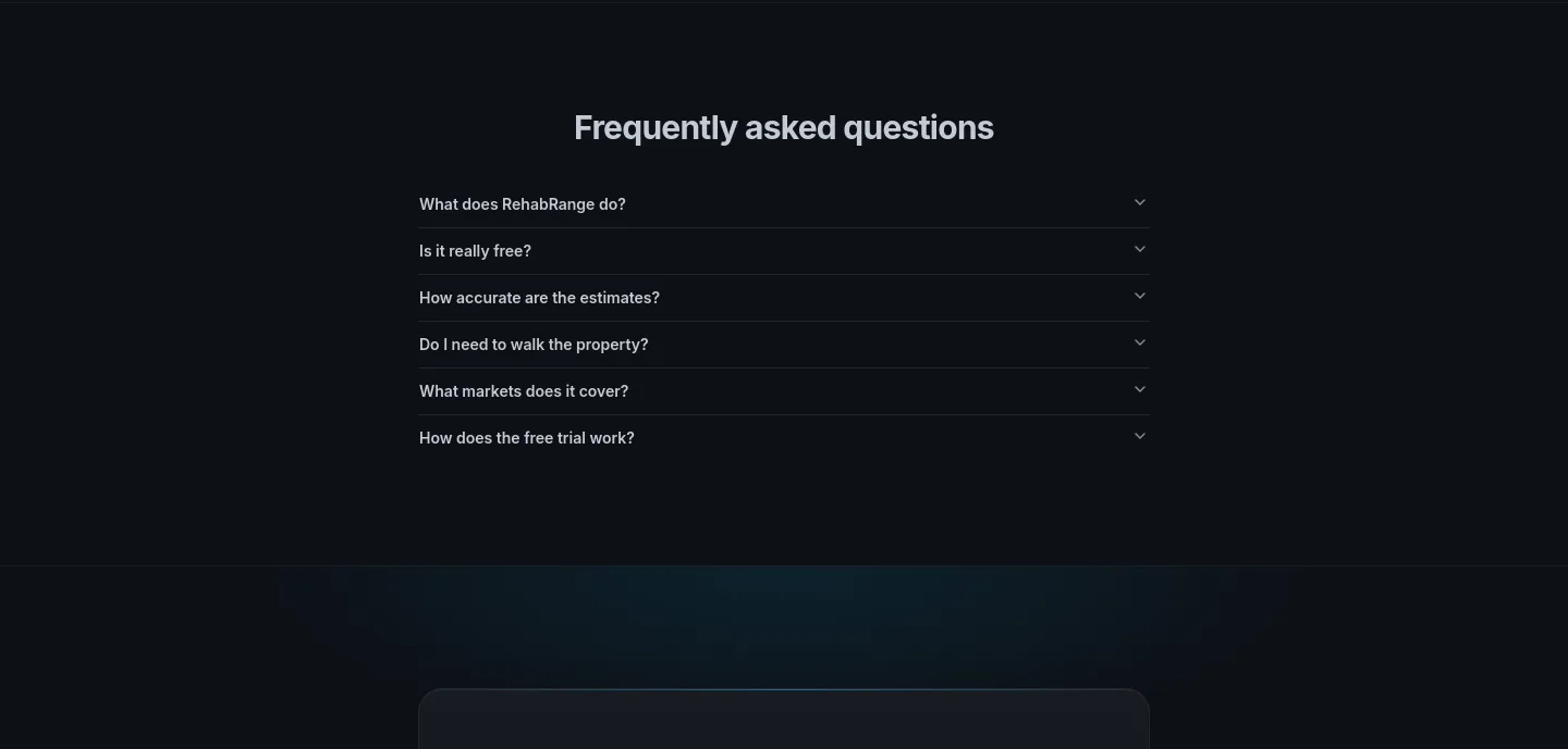 rehabrange.com — FAQ