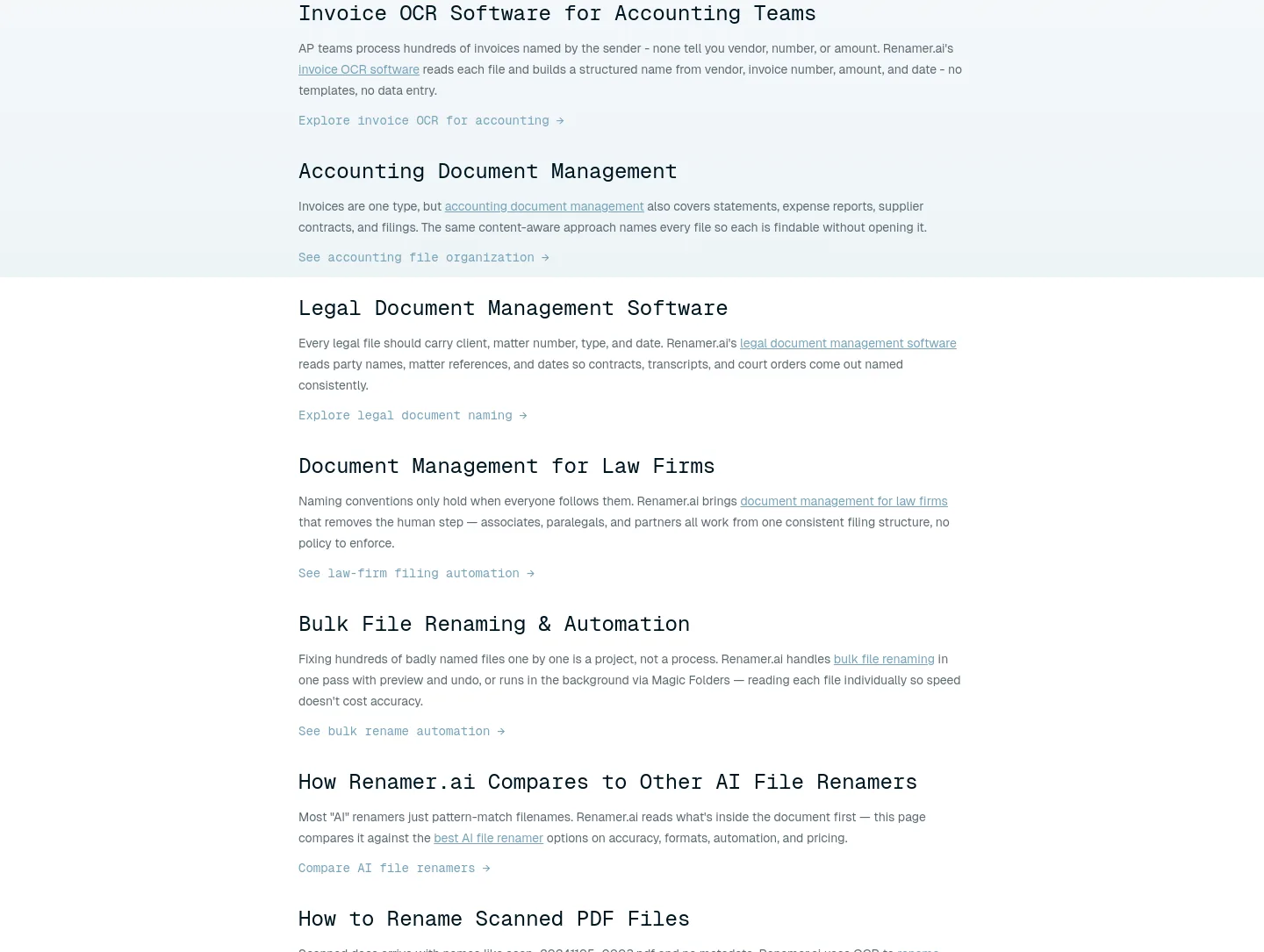 renamer.ai Features section