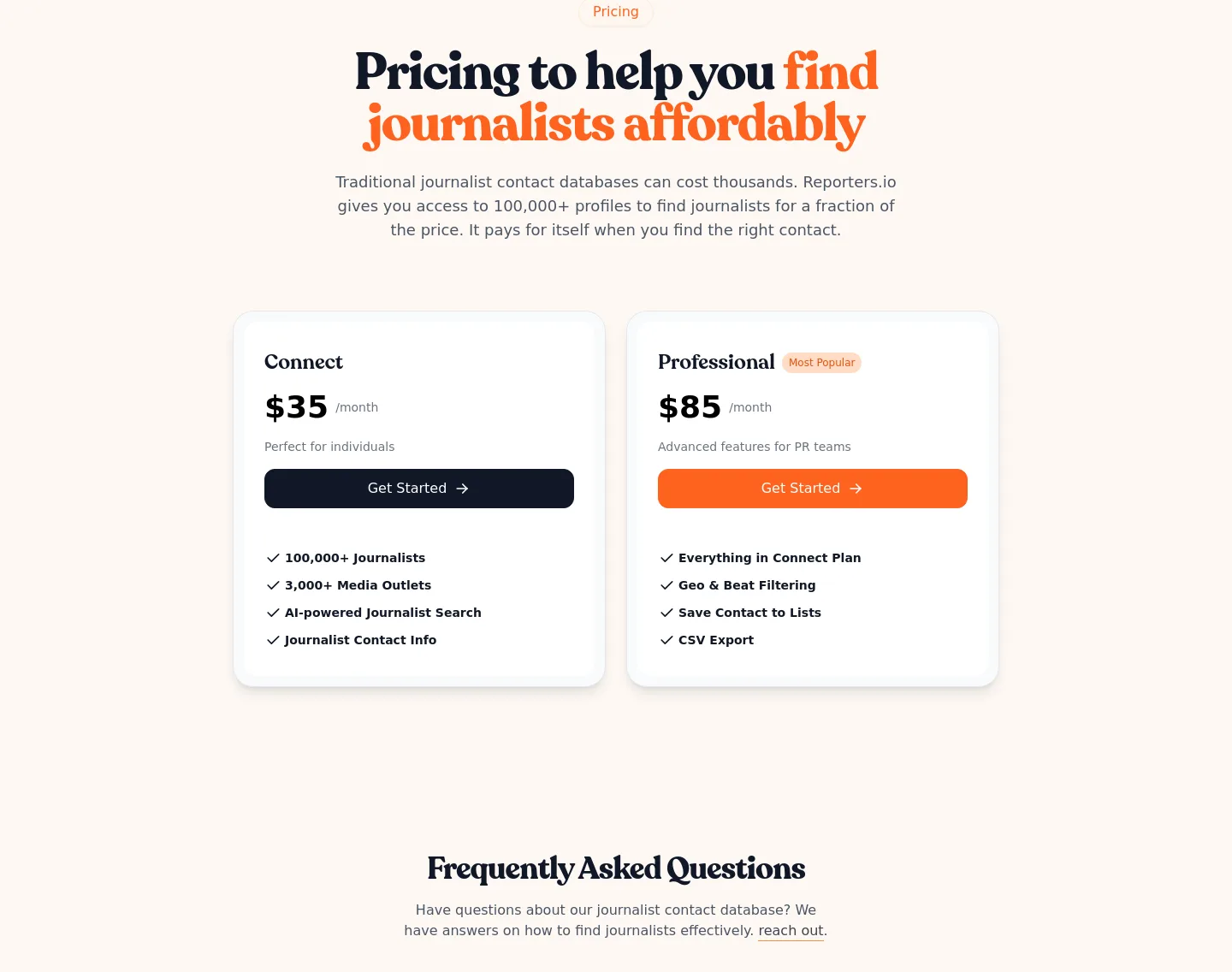 reporters.io — Pricing