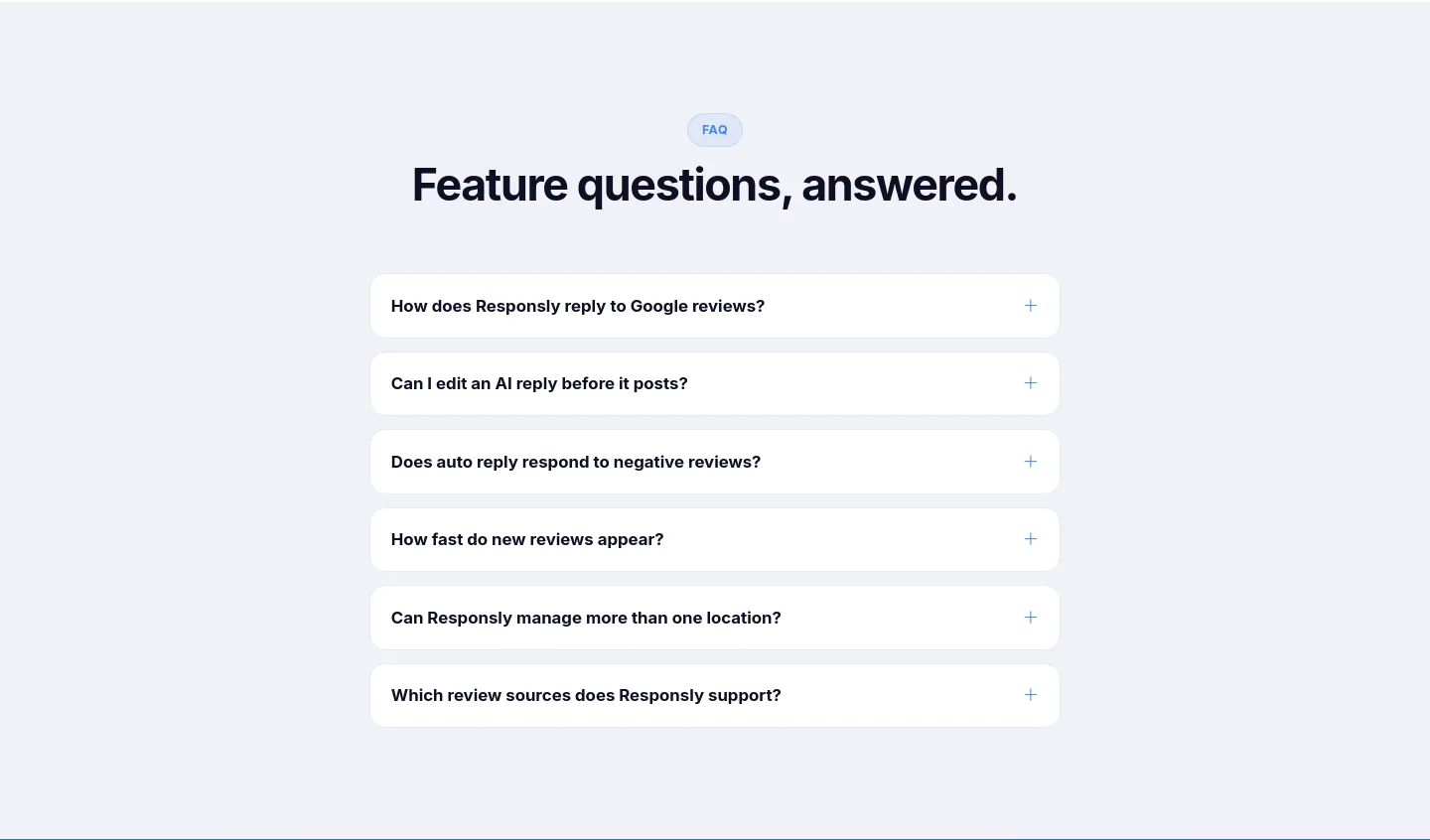 responsly.ai FAQ section