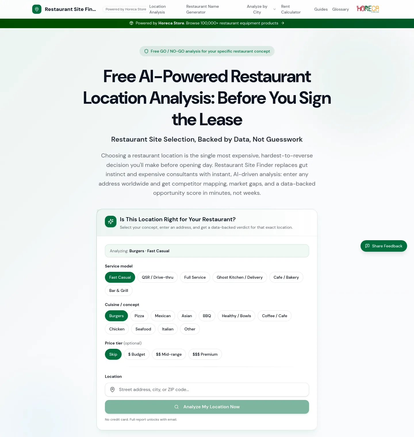 restaurantsitefinder.com