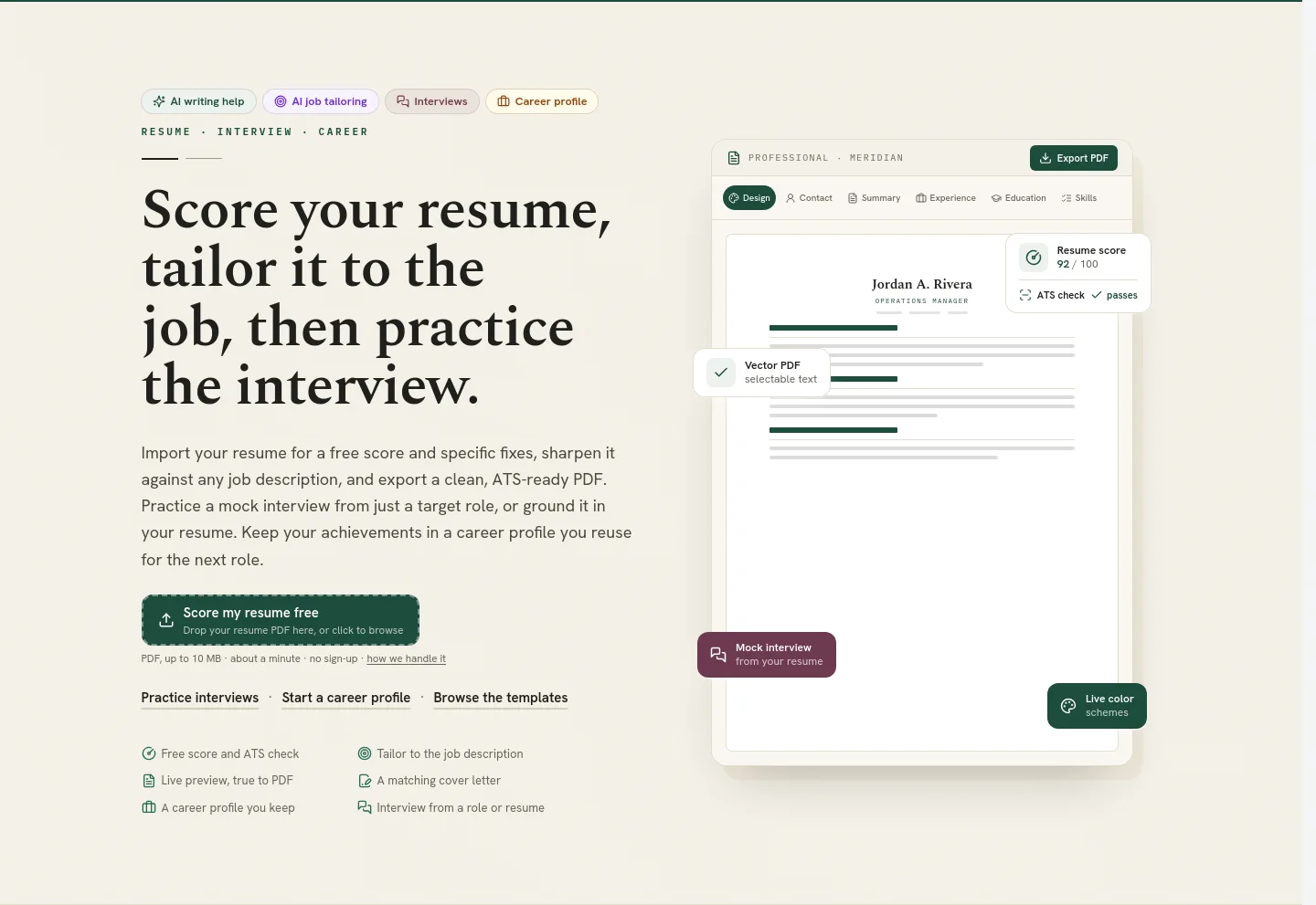 resume-studio.app — Hero