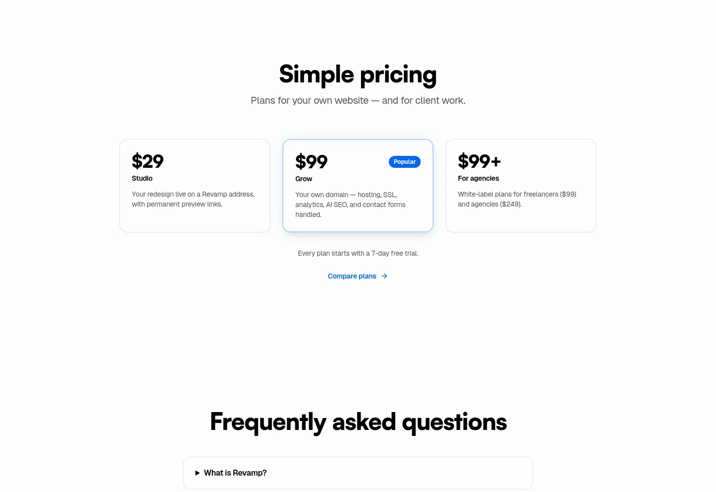 revamp.dev — Pricing