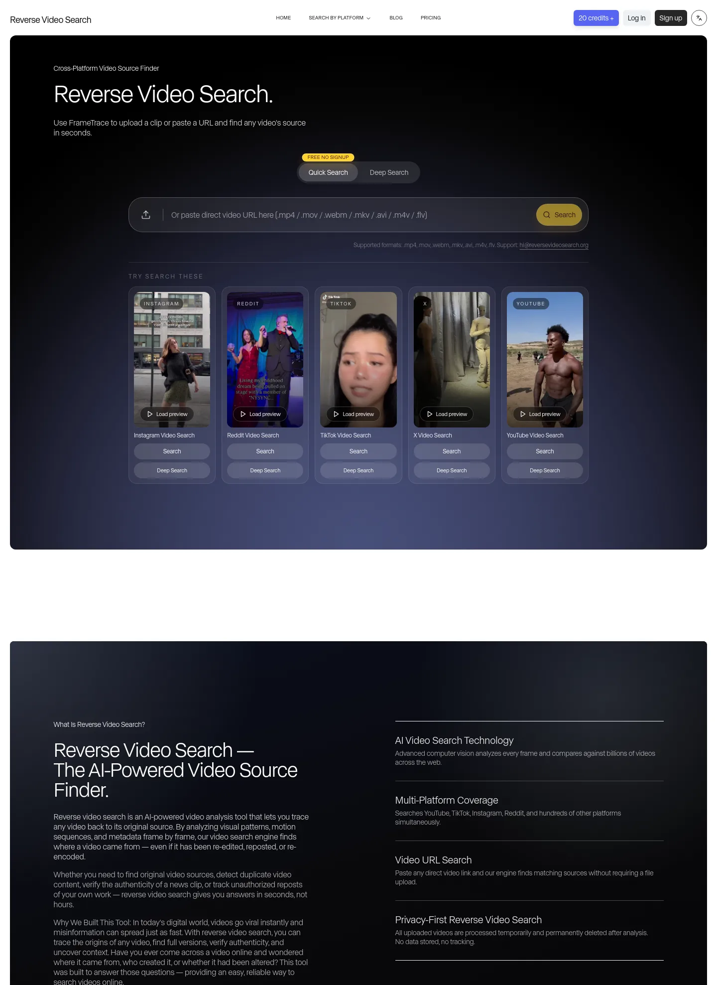 reversevideosearch.org — The Trust Wall