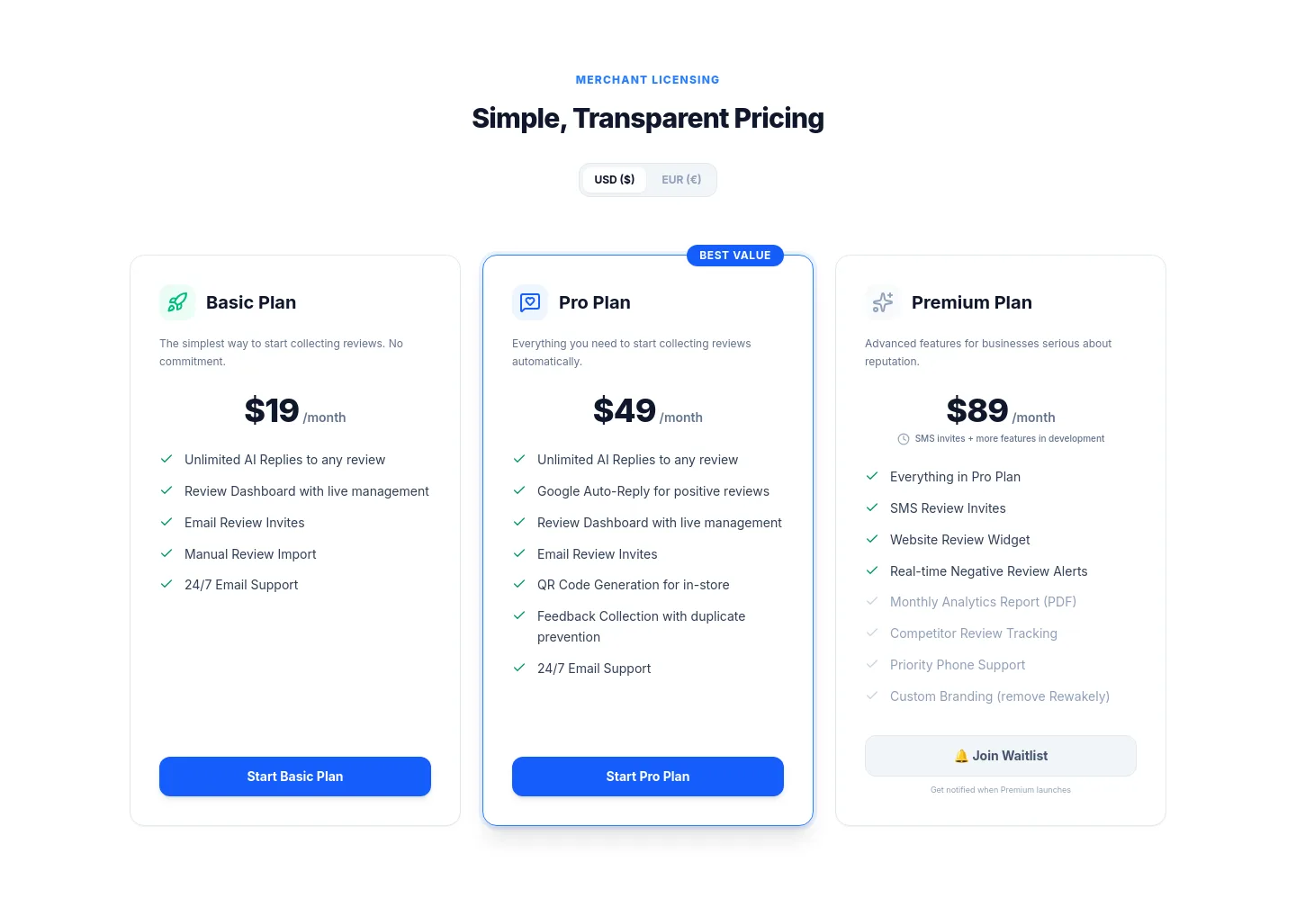 rewakely.com — Pricing
