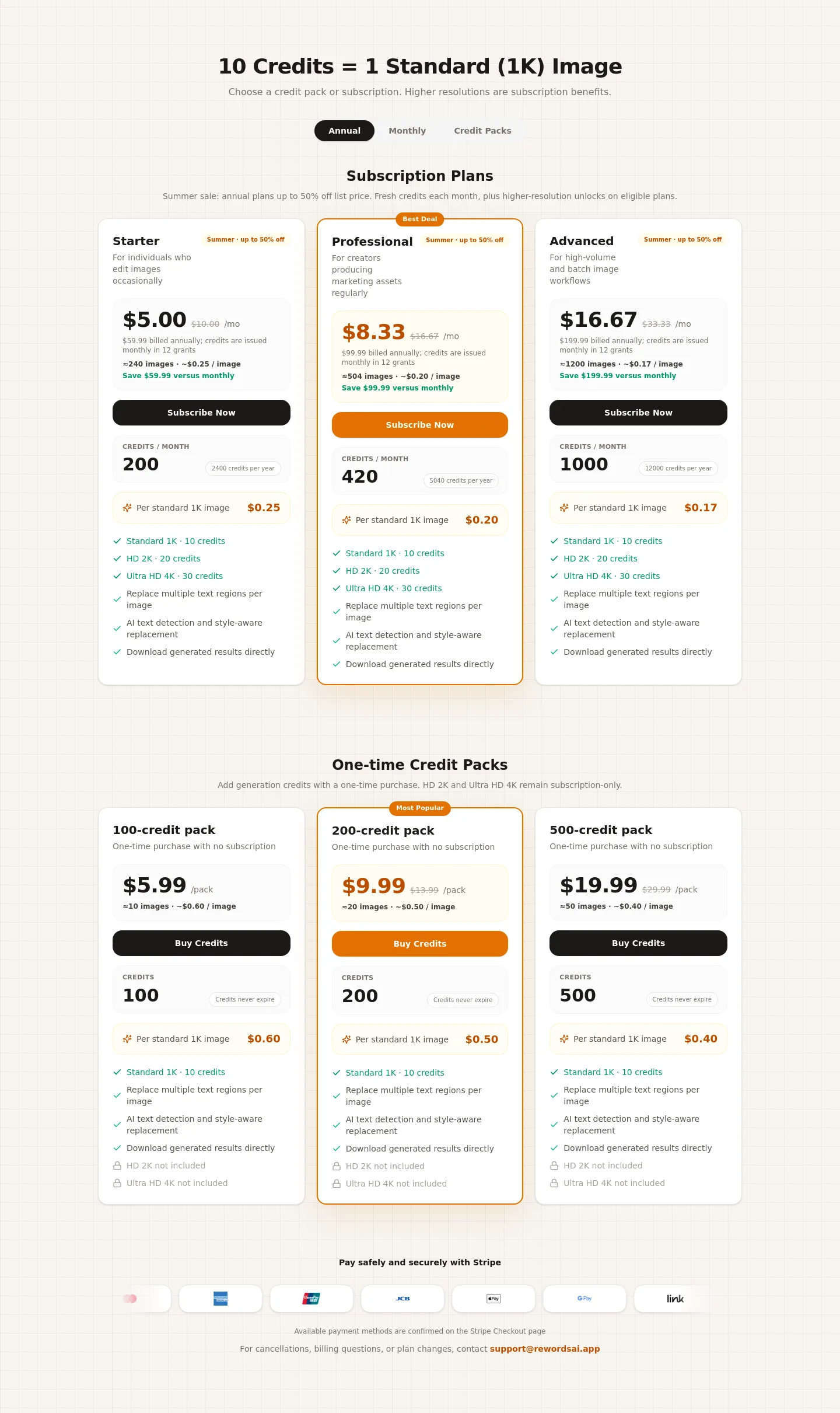 rewordsai.app — Pricing