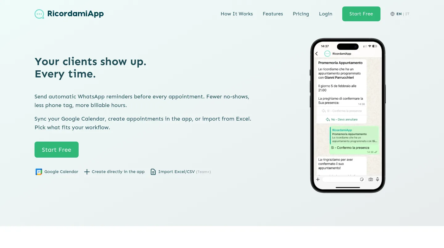 ricordamiapp.com — Hero