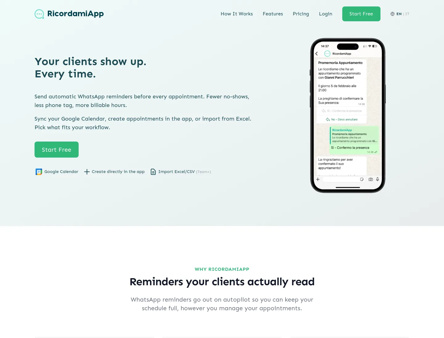 ricordamiapp.com — The Pricing Page