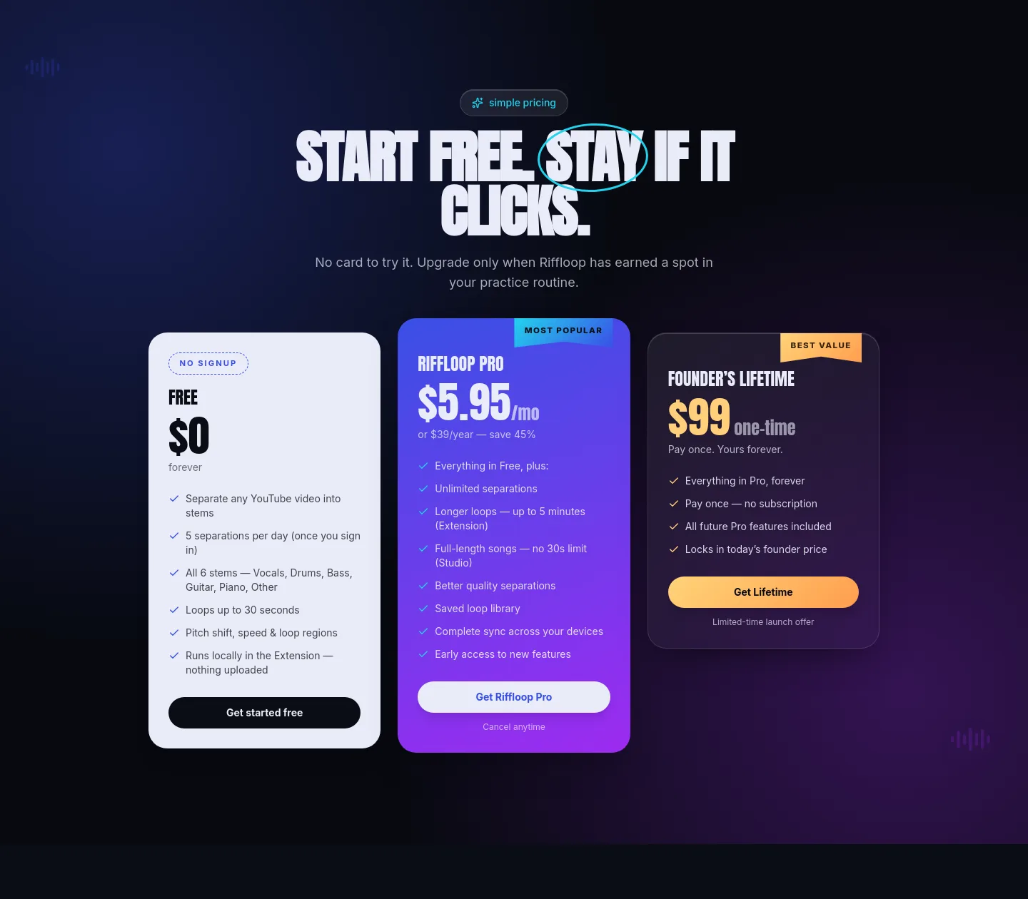 riffloop.app — Pricing