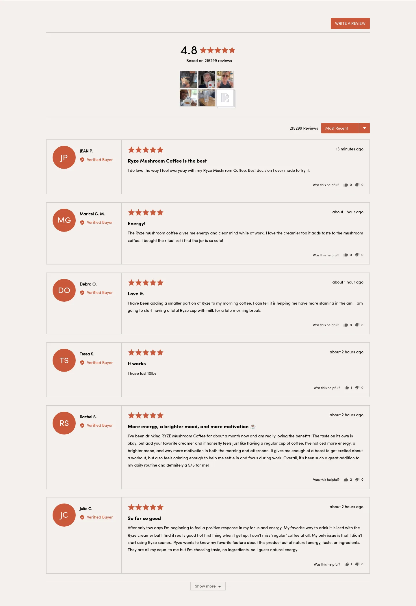 ryzesuperfoods.com Reviews section