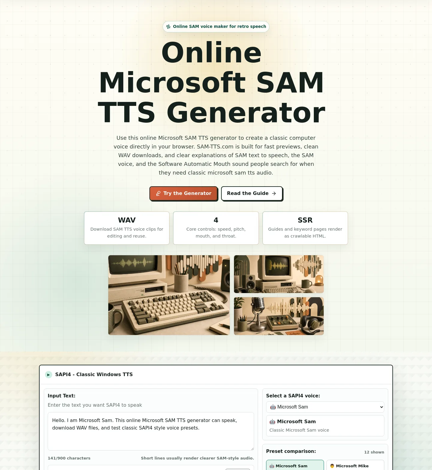 sam-tts.com — Hero