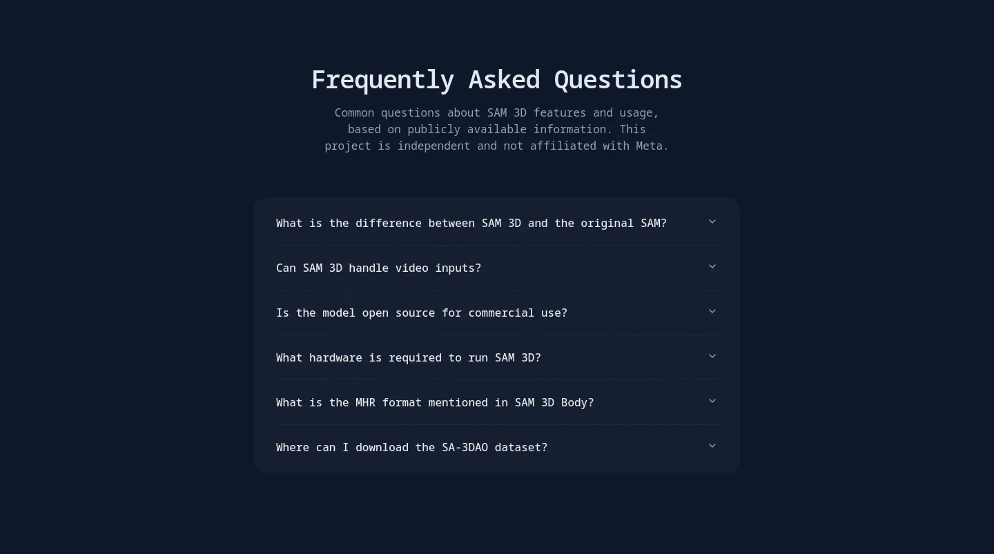 sam3d.org — FAQ