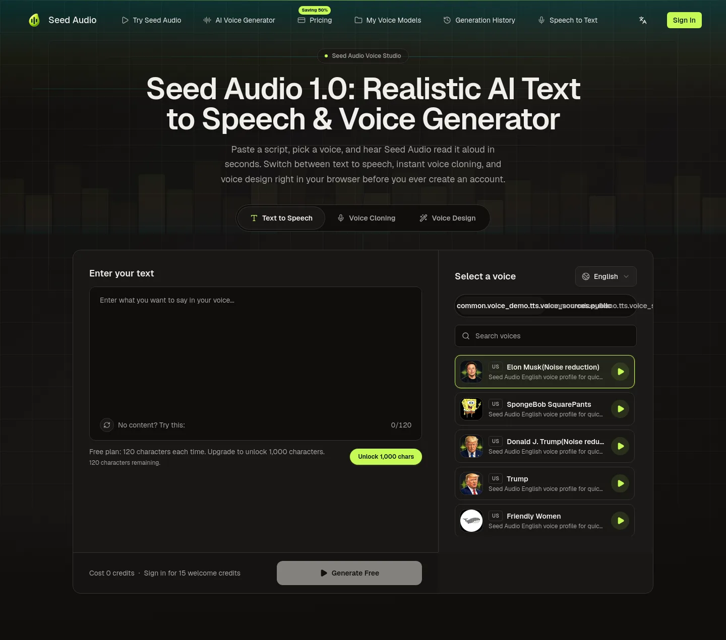 seed-audio.com — Hero
