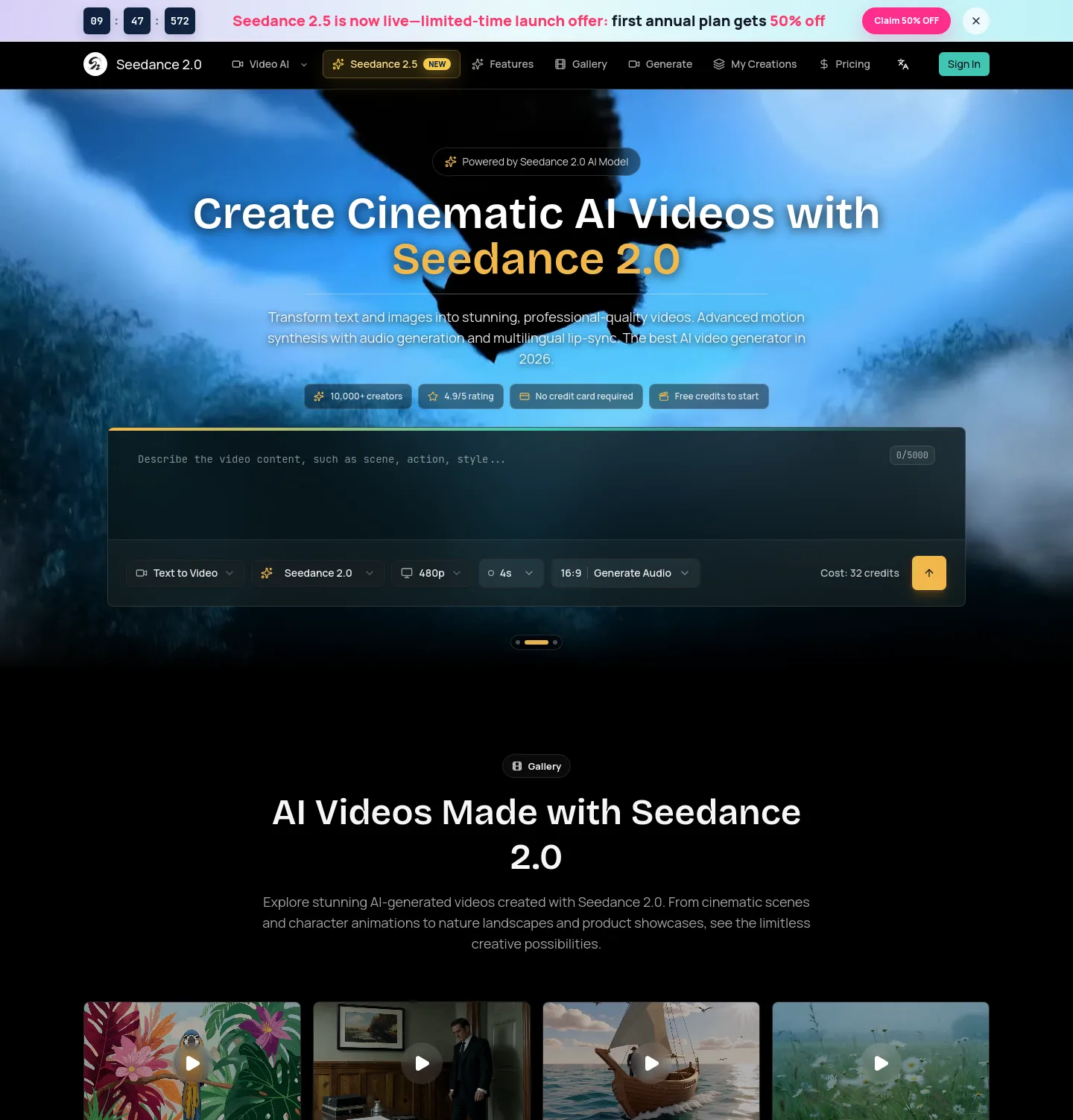 seedance2video.ai — Hero